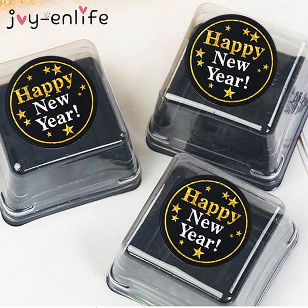 

60pcs happy paper lable seal gift sticker 2021 new year decoration natal christmas party supplies
