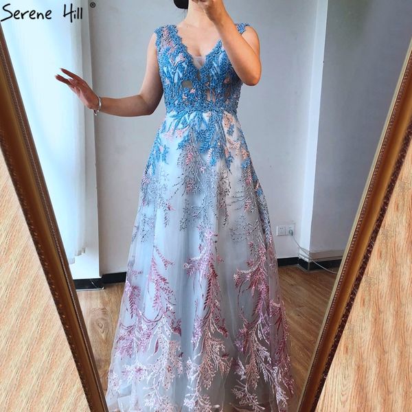 

blue a-line sleeveless long prom dresses 2020 high-end beading lace v-neck party gowns 2020 serene hill bla70667, Black