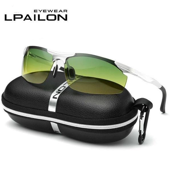 

chameleon male men night pchromic sunglasses polarized color sun hd glasses vision eyewear change driving day hecei, White;black