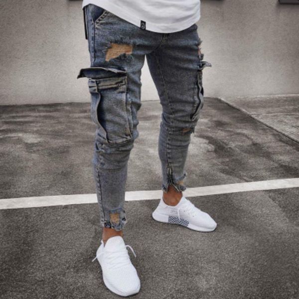 

men's jeans zogaa fashion streetwear men pants large size printed designer denim cargo slack bottom joggers hip hop mens, Blue