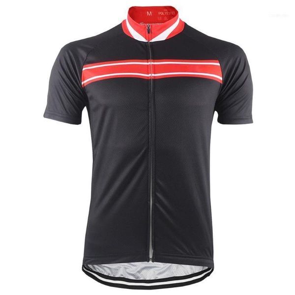 Giacche da corsa HIRBGOD Sport all'aria aperta Maglia da ciclismo nera Maglia da bici traspirante a maniche corte da uomo Maglietta semplice da ciclismo, NR187