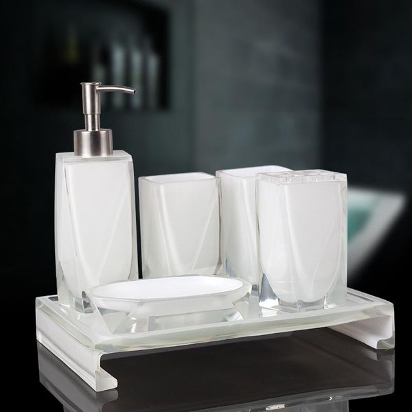 

bathroom accessories set resin soap dispenser toothbrush holder gargle cup wedding gifts black white finished 6 set qylrxv mywjqq