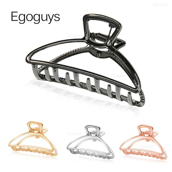 

1pc girls hair claw women geometric hair clamp grab hair jaw clip grip barrettes korean style pin metal styling acc wmtjdv, Black;brown