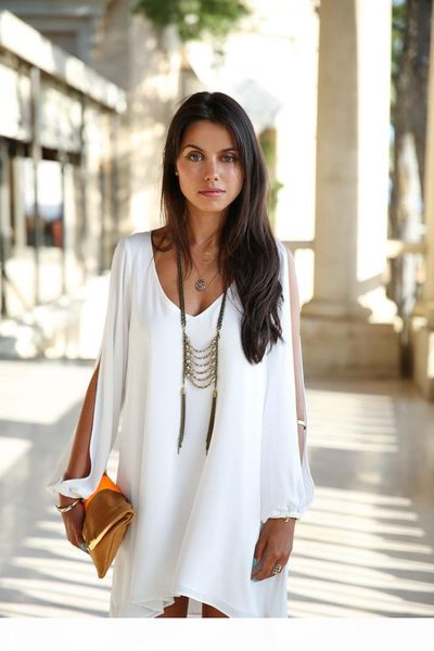 

fashion new women casual dress v neck loose chiffon short mini a line dresses for women plus size summer dresses, Black;gray