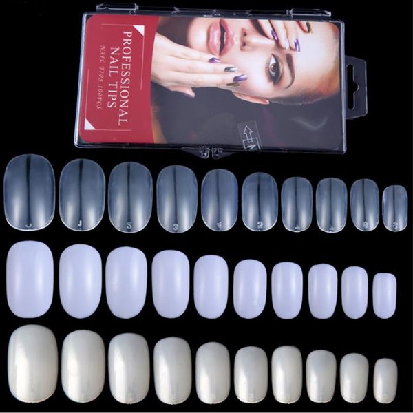 

full cover fake nails press on fingernails nep nagels for manicure nail art tool short oval fake nail round false tips, Red;gold
