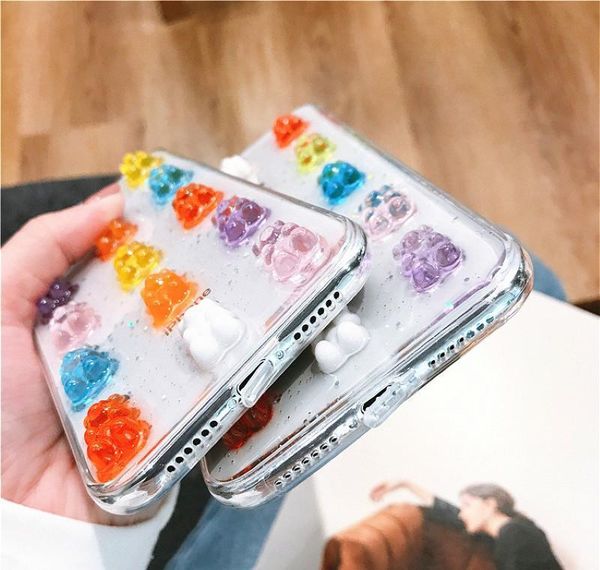 

3d cute gummy bear candy color case for iphone 11 pro max case gummy bears for 6s 7 8 plus x xs max xr cartoon jlljwy infant2005