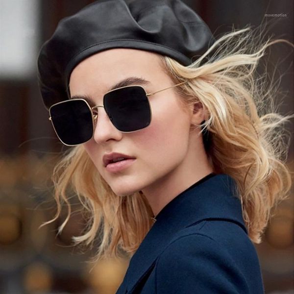 

dave retro square sunglasses women design metal big frame sun glasses female vintage gradient eyewear feminino1, White;black
