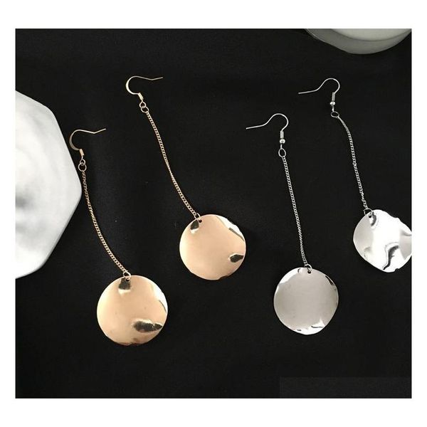 

exaggerated simple metal irregular irregular convex round earrings earrings wholesale shipping qkgln, Silver