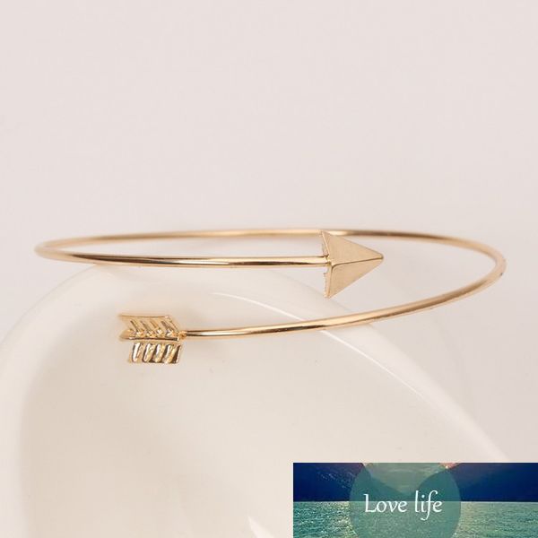 

sumeng new arrival punk open adjustable arrow cuff bracelets for women fashion simple gothic wrist feather bangles jewelry, Black