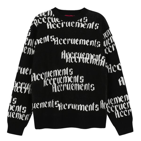 

sweater pullover male letter fashion casual streetwear knitted sweater hip-hop male black and white, White;black