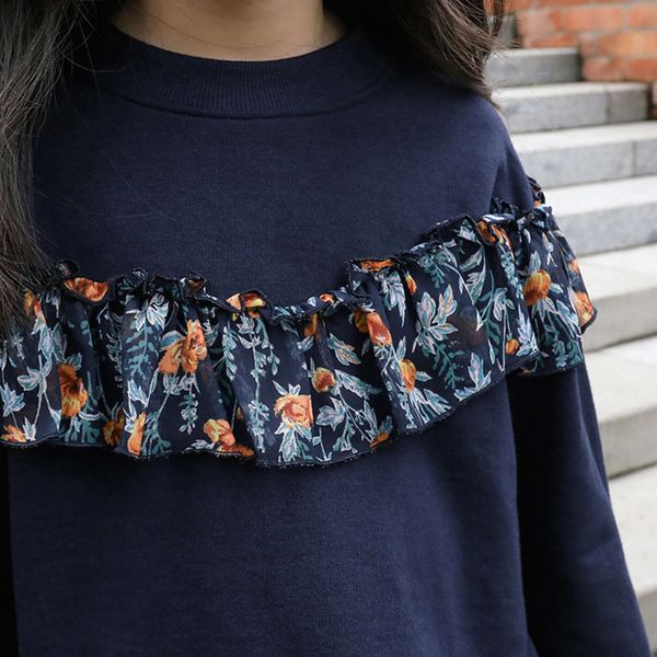 

clothing korean spring new children's 2020 foreign sle lace sweater little girl's versatile trend bottom coat cimw, Black