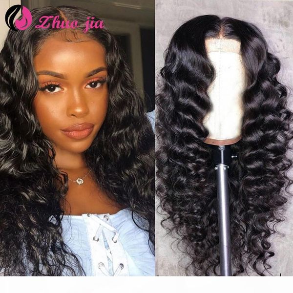 

4x4 closure wig brazilian loose deep wave lace front human hair wigs for black women pre plucked full human hair wig 150% 180%