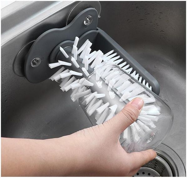 

2 in 1 drink mug wine suction cup cleaning brush gadgets cup scrubber glass cleaner bottles brush sink kitchen acc jllhdc