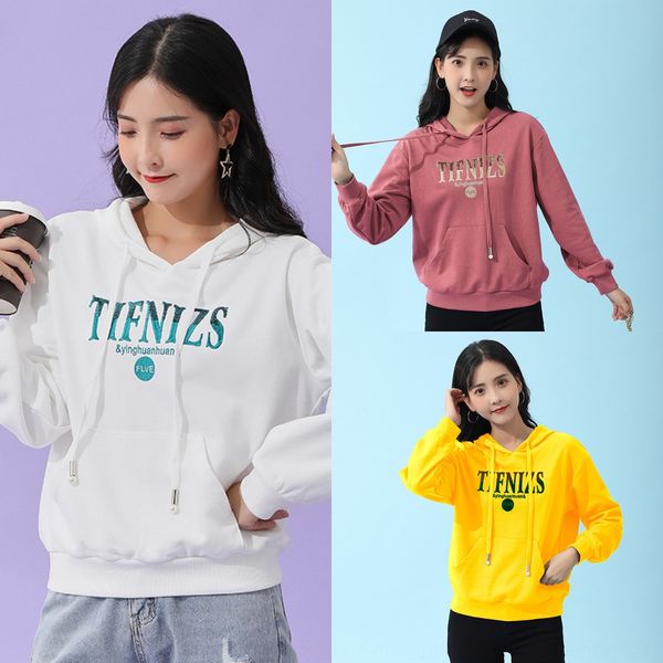 

мж женская одежда | 2020 осень новый стиль платье санитарное женщин свободно корейский случайные пуловеры вышитые пуловер вышитые куртки hoo, Black