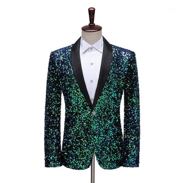 

shining men blazers green men's jackets faddish sequin men clothing blazer white fashion stage suit jacket1, White;black