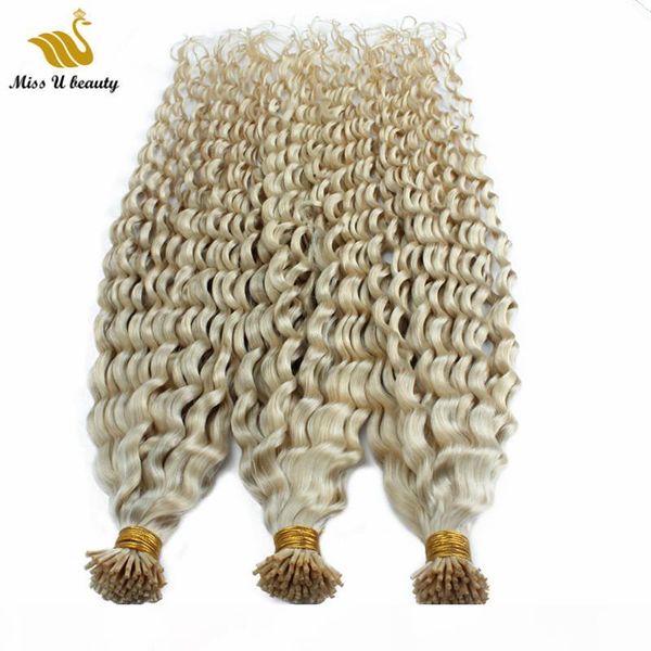 

platinum color curly hair extensions keratin prebonded human hair cuticle aligned remy hair 100g a pack 0.5 0.8 1g per strand, Black