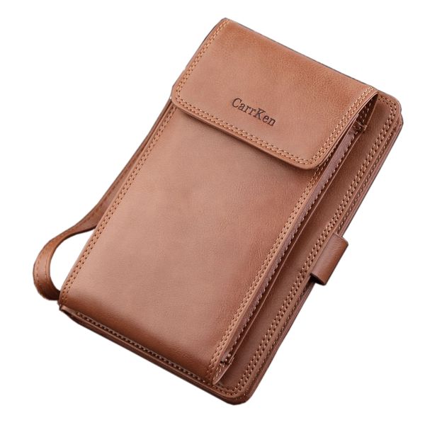 

new arrival men's fashion multifunctional man phone purse vintage clutch wallet with zipper coin bag card holder for male