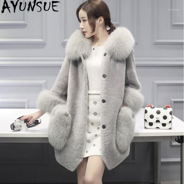 

ayunsue winter faux fur coat women korean long fluffy fake fur jacket fashion shaggy womens jackets manteau femme hiver kj8901, Black