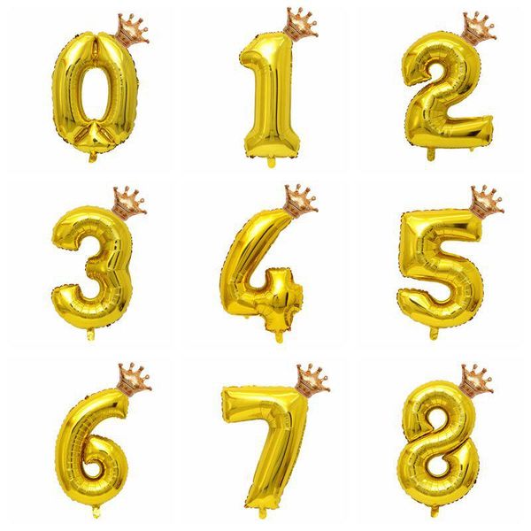

2pcs lot 32inch number foil balloons digit air ballon kids birthday party wild one decorations figure 30 ans decoracao coroa qylrgo mywjqq