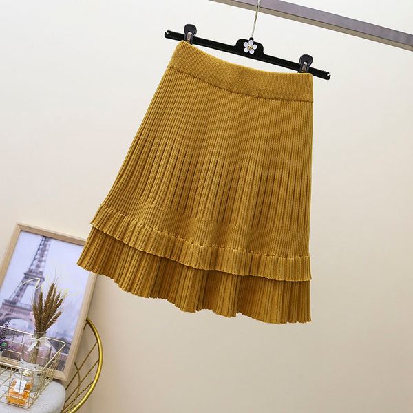 

2021 autumn new winter high-waisted double-sided women with short female hip skirts crocheted y301 fpz0, Black