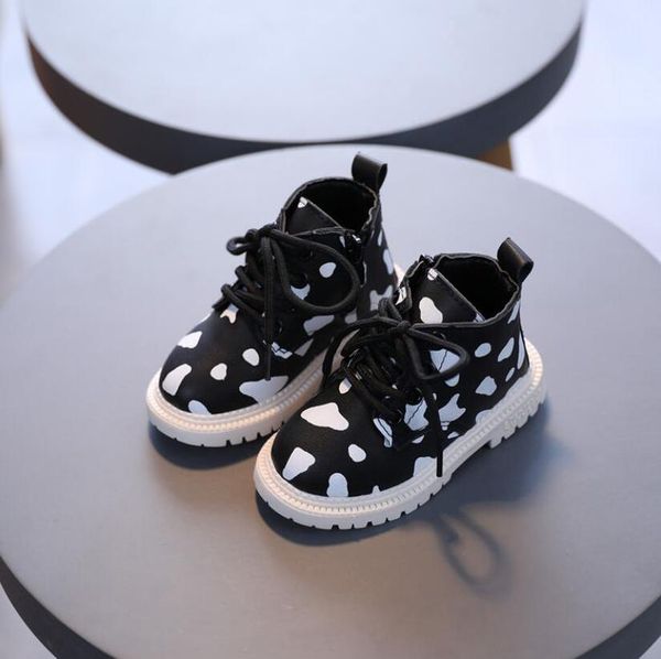 

2020 autumn girls boots pu leather waterproof kids baby boots shoes fashion zip rome little girls martin boots kids sport shoes wmtpli, Black