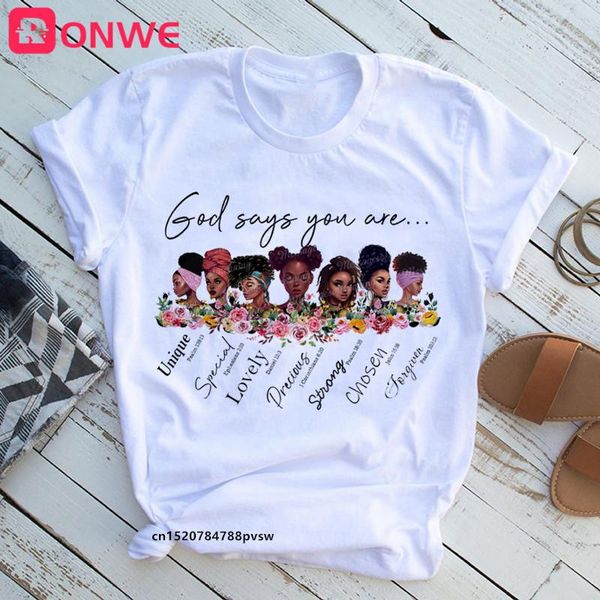 

girl god says you are black fashion matter is magic graphic shirt women t-shirts black lives t juneteenth tshirt beutiful iwjth