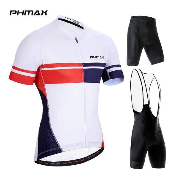 

racing sets phmax 2021 anti-uv short sleeve cycling jersey set mtb bike bib shorts summer quick-dry mountain bicycle sportswear, Black;blue