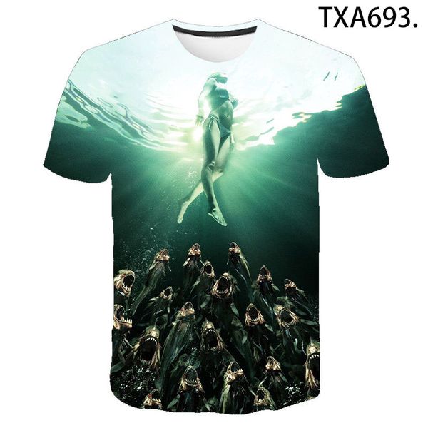 

piranha 3d boy girl printed cool 3d print shirts funny hentai anime men clothing