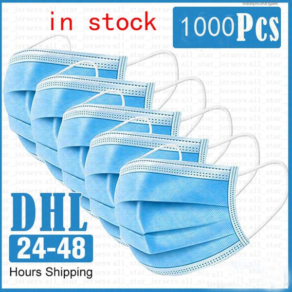 

in stock shipping dust-proof 100 factory with elastic earrings 3 layers disposable anti dust mouth protective face masks dhl