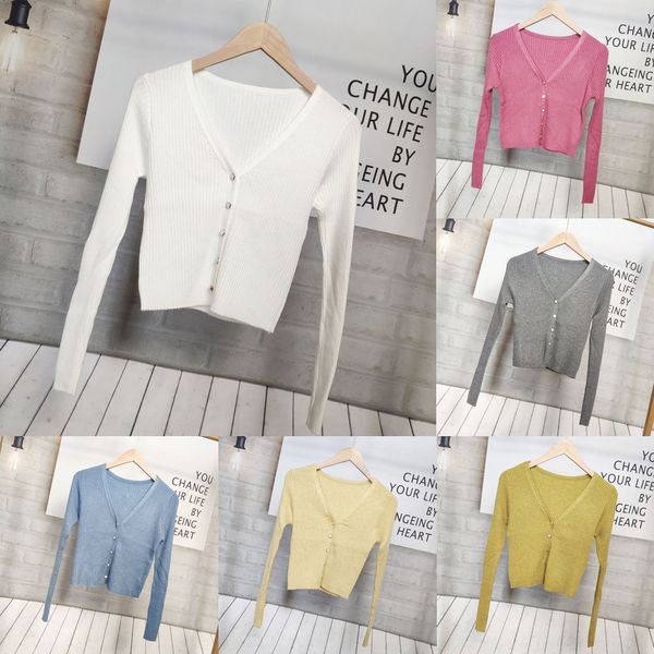 

3xmot 2020 knitted for sweaterkorean autumn cardigan coat sweater women short spring and new thin sweater for women l31wx, White;black