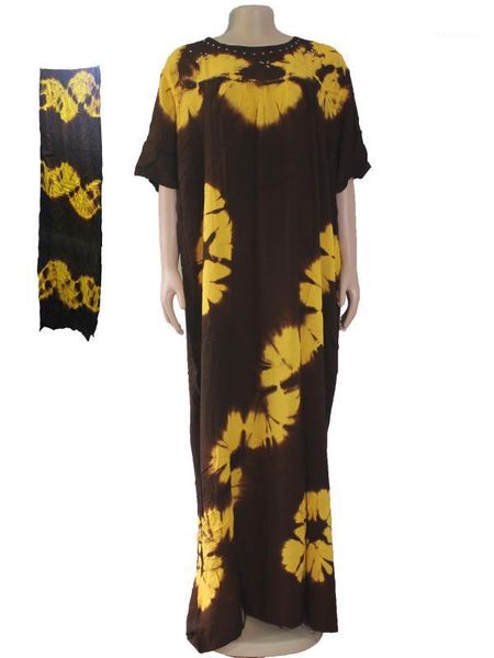 

plus size tie dye xxxl large long dress diamond sequin golden black soft cotton dress with a scarf1, White;black