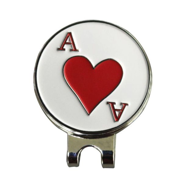 

golf training aids pinmei ace of red heart ball mark with hat clips sets silver color blank cap clip and marker