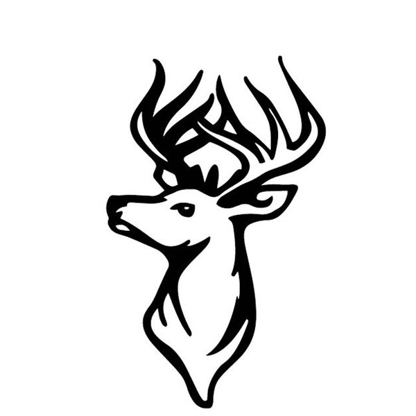 

9.8cm*15.7cm deer head decorate car stickers body of car accessories vinyl decal black/silver c4-2029