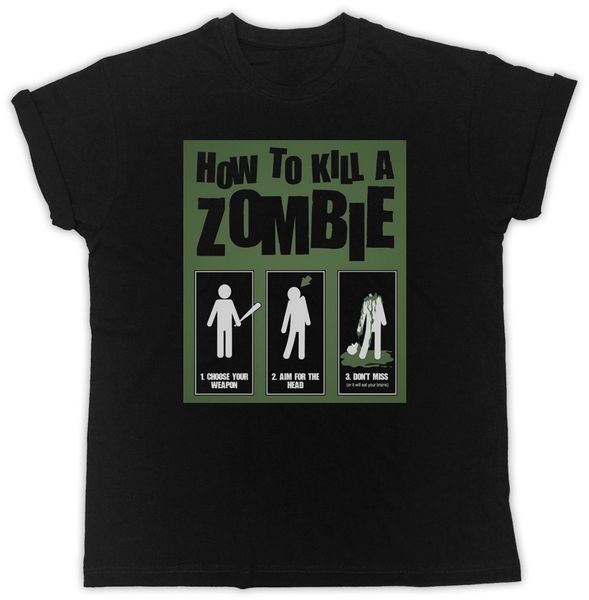 

cool how to kill a zombie poster funny black tshirt homme customized tee shirt sport hooded sweatshirt hoodie