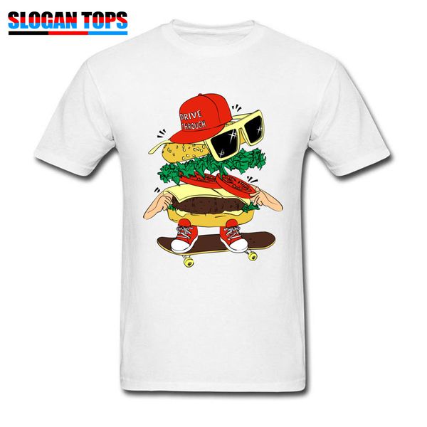 

burger skater tshirt streetwear crew neck топ с коротким рукавом смешные толстовка высокого качества конструкции спорта толстовка с капюшоно