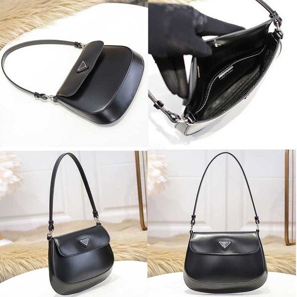 

black woman bag milan designer underarm bag retro concave line design fashion underarm bag metal triangle metal piece decoration quality
