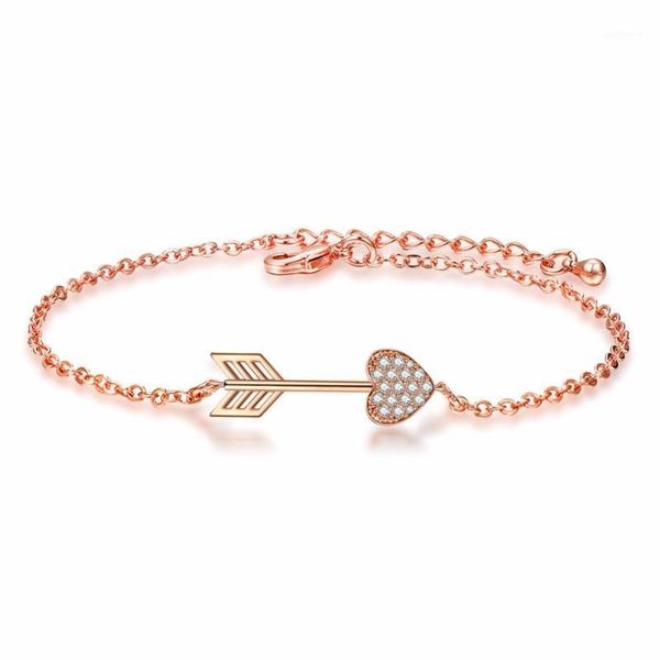 

simple european and american jewelry heart crystal bracelet ladies romantic couple cupid jewelry o word chain1, Black
