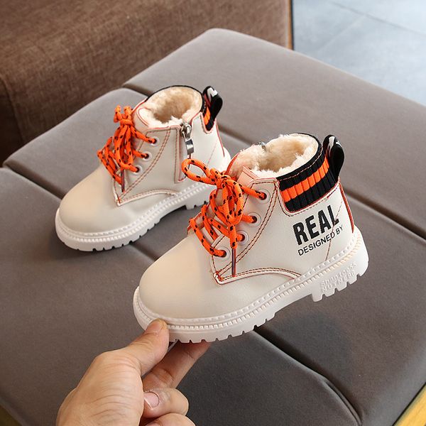 

new children' waterproof boys girls martin winter kids snow boots ankle short booties child fashion sneakers 2020, Black;grey