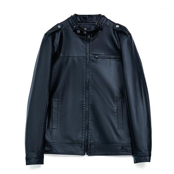 

pu leather suede men jacket spring autumn slim moto coats outerwear suits garment plus size lf20461, Black