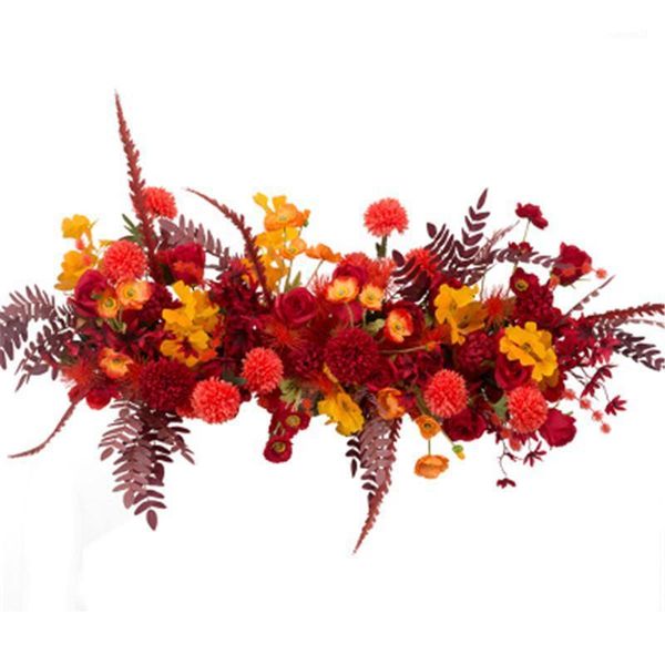 

decorative flowers & wreaths 100x45cm wedding flower row arrangement supplies silk peonies rose artificial arch backdrop t station decor1