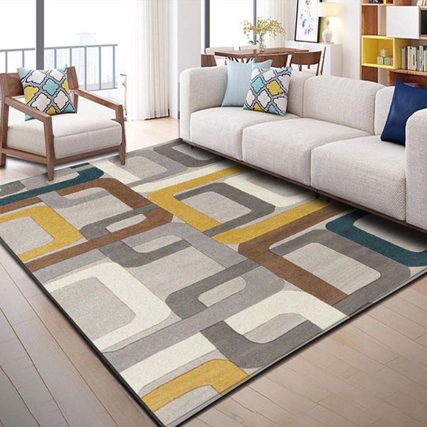 

nordic stylel geometric pattern floor mat carpet for living room sofa table1