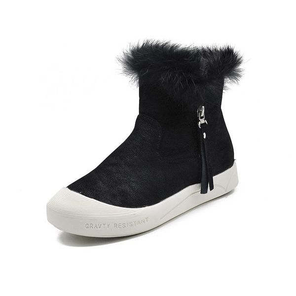 

swonco ankle boots women winter shoes black causal 2020 new female fashion snow boots platform sneakers black booties