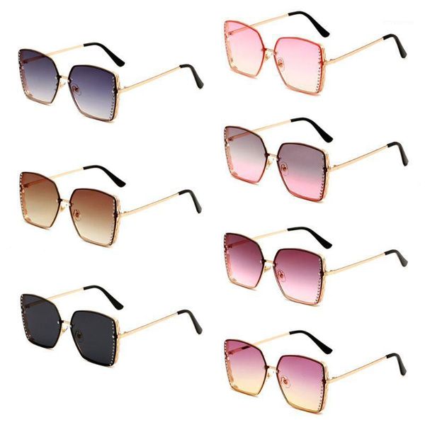 

Fashion Women Sunglasses Frameless Charm Personality Ocean Sunshade Mirror Street Photography Props Glasses Jewelry Gifts New1, White;black