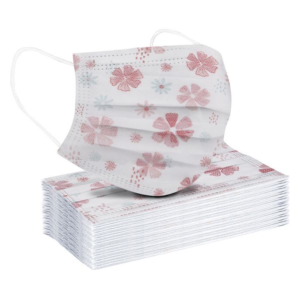 

дети 10/20 / 30pcs одноразовые нетканые лица мода печать 3 слоя рот маска с конструкцией masque