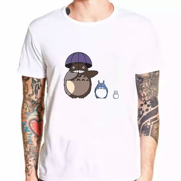 

casual harajuku animal print totoro camisetas mujer loose o neck tshirt graphic sport hooded sweatshirt hoodie men t shirt