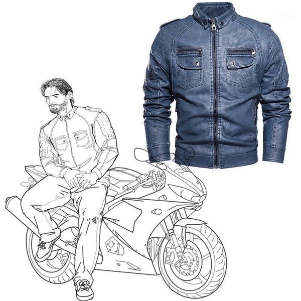 

2021 new men leather jackets winter casual motorcycle camouflage blouse thickening fashion coat outwear blouse plus size1, Tan;black