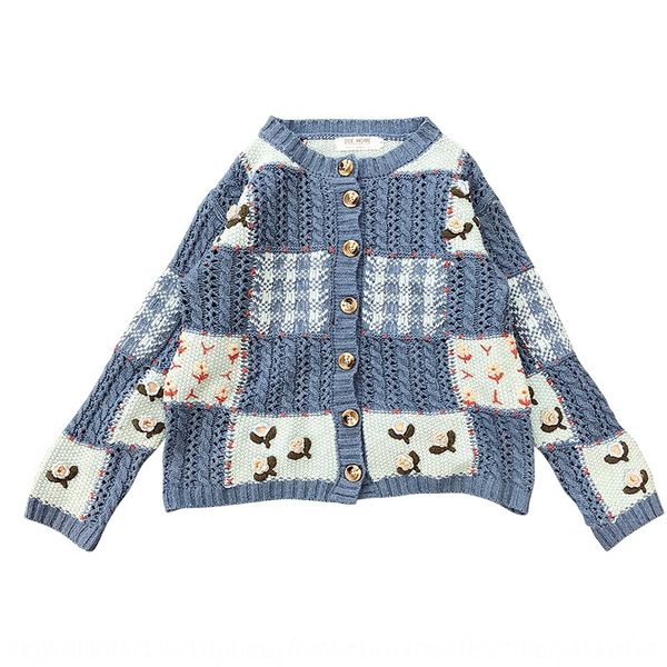 

синий плед ручной вышивки трехмерного крючок цветок трикотажной кардигана пальто sweaterwoman синего плед ручной вышивкой три dimens, White;black