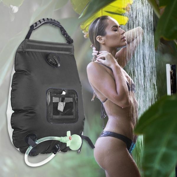 

outdoor camping heating shower bathing bag portable heating shower bags foldable 20l solar water storage bags