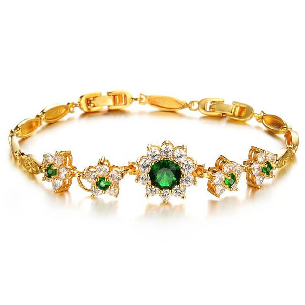 

fashion jewelry gold plated synthetic zircon bracelet, Golden;silver