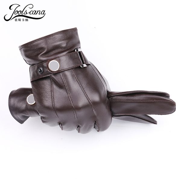 

sensory genuine leather winter joolscana tactical gloves men fashion wrist touch screen drive autumn good quality lj2010